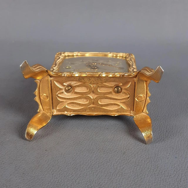 Mechanical Table Alarm Clock in Gil Metal from Emes, 1960s For Sale - Image 10 of 15