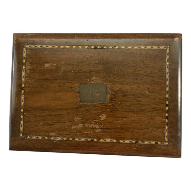Antique Inlay Wooden Box For Sale