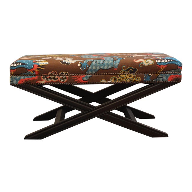 Uttermost Bench in Jim Thompson No. 9 Fabric Chairish