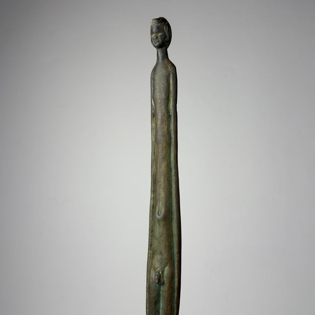 1950s Vintage Bronze Shadow of the Evening Sculpture, Italy, 20th Century For Sale - Image 5 of 17