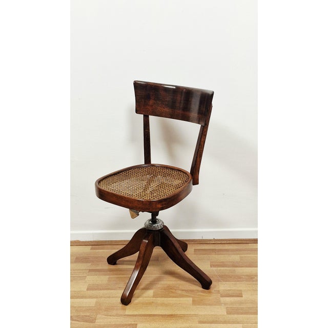 Antique Swivel Desk Chair in Beech, 1890s For Sale - Image 16 of 16