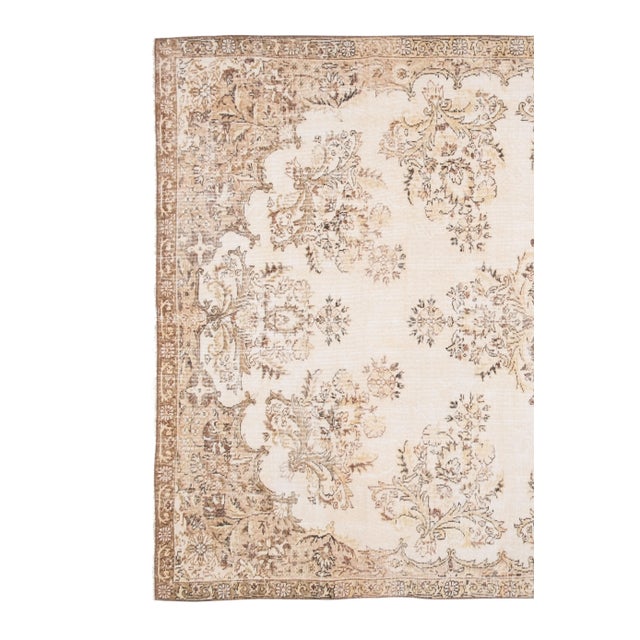 1970s Vintage Oversize Turkish Oushak Rug With Soft Color 6'11" X 10'6" For Sale - Image 5 of 12