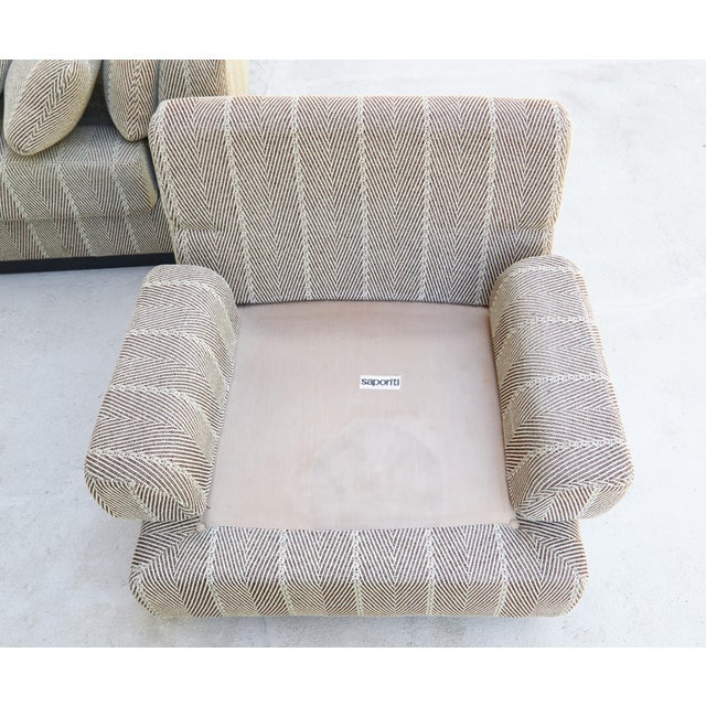 Beige Vintage Lounge Chairs from Saporiti, 1970s, Set of 2 For Sale - Image 8 of 14