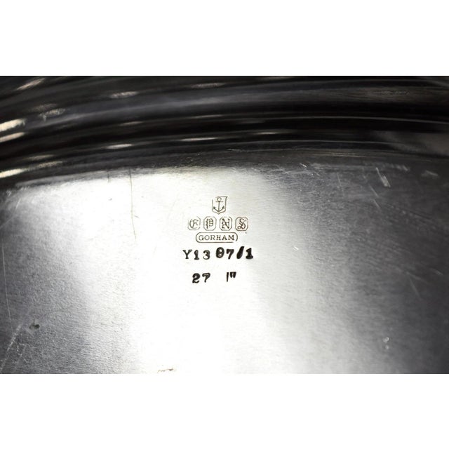 Antique Gorham Silver Plated Victorian Oval Butlers Serving Platter Bar Tray For Sale - Image 15 of 16
