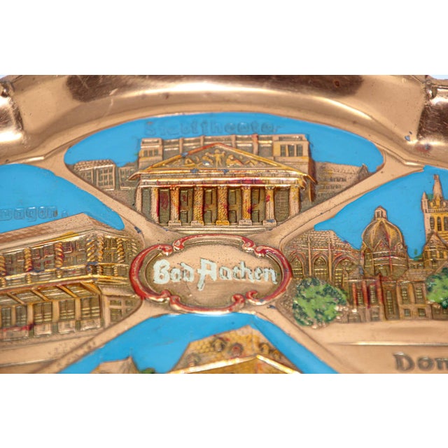 Hand-Painted Copper Plates, German Souvenir, Arts and Crafts Style For Sale - Image 9 of 15