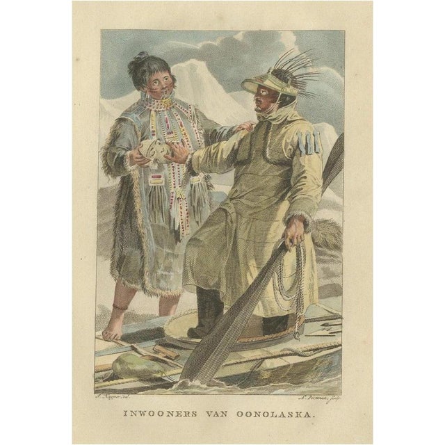 Jaques Kuyper, Inhabitants of Unalaska, Hand-Colored Print, 1805 For Sale - Image 10 of 10