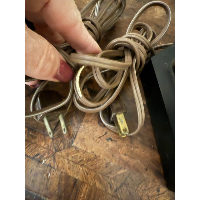 Vintage Stiffel Company Mid Century Modern Faux Tortoise Shell Table Lamps - A Pair For Sale - Image 11 of 12