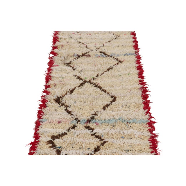 Traditional 1950s Azilal Moroccan Rug in Beige With Red-Brown Patterns by Rug & Kilim For Sale - Image 3 of 7