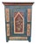 Antique European Painted Folk Armoire With Modular Shelving For Sale