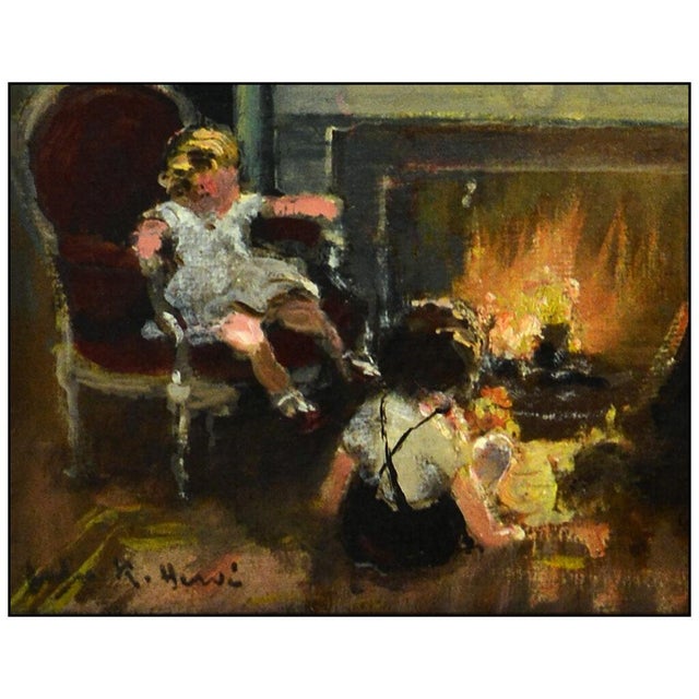 Contemporary Mid 20th Century Storytime With Granny, Jules René Hervé For Sale - Image 3 of 4
