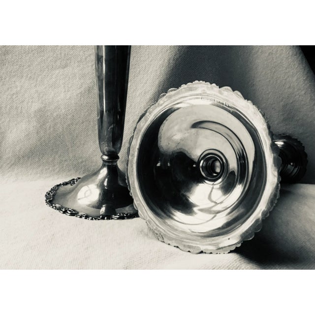 Pair of Antique Convertible Sterling Silver 3-Light Georgian Revival Candelabra, Circa 1950 For Sale - Image 18 of 18