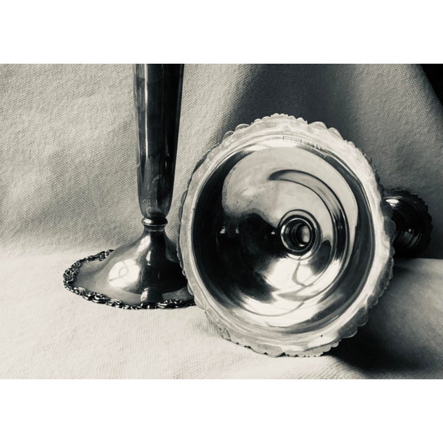 Sterling Silver 3-Light Candelabra Pair - Convertible Georgian Revival, 1950s For Sale - Image 18 of 18