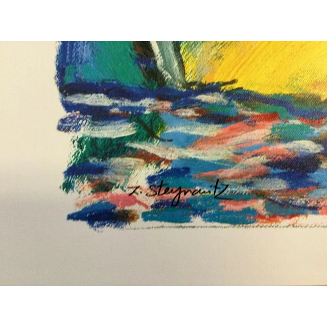 For your consideration is a romantic seriolithograph on paper, "Midnight Cruise," signed by Israeli artist Zamy...