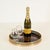 Glamorous round serving tray or centerpiece in 24k gold-plated brass and vibrant tortoiseshell-effect lucite. This stylish...