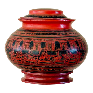 Early 20th Century Burmese Lacquer Lidded Jar