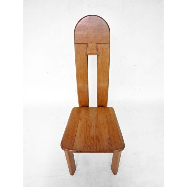 Brutalist Rapsodie Dining Chairs in Oak from De Puydt, 1970s, Set of 6 For Sale - Image 5 of 18
