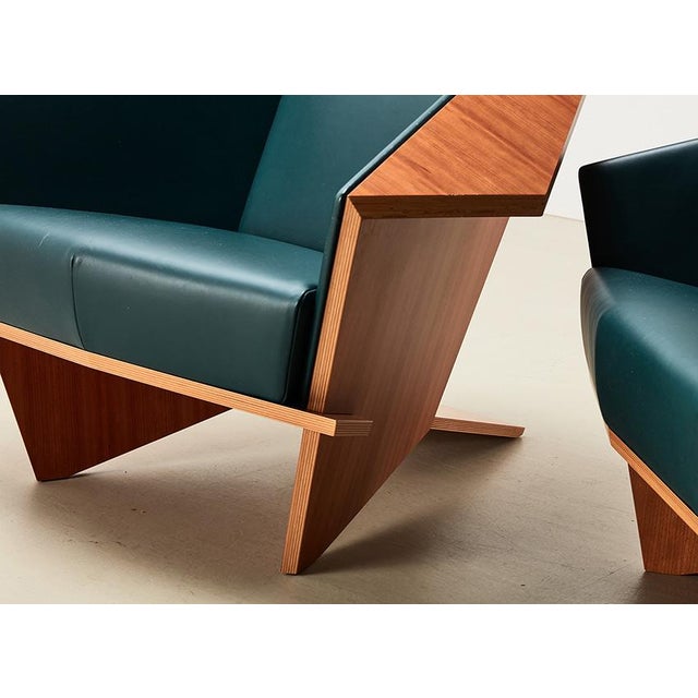 Brown Lounge Chairs by Frank Lloyd Wright for Cassina, Set of 2 For Sale - Image 8 of 15