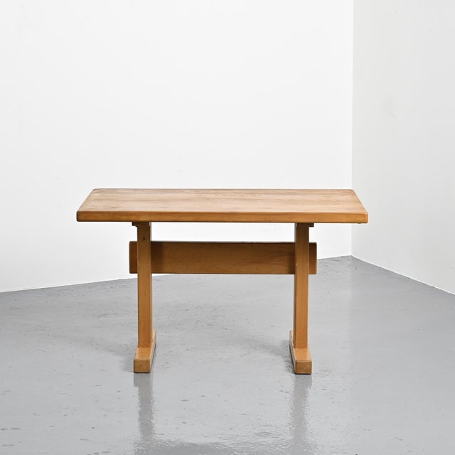 Elm Dining Table by Charlotte Perriand for Les Arcs, France, 1970s For Sale - Image 10 of 15