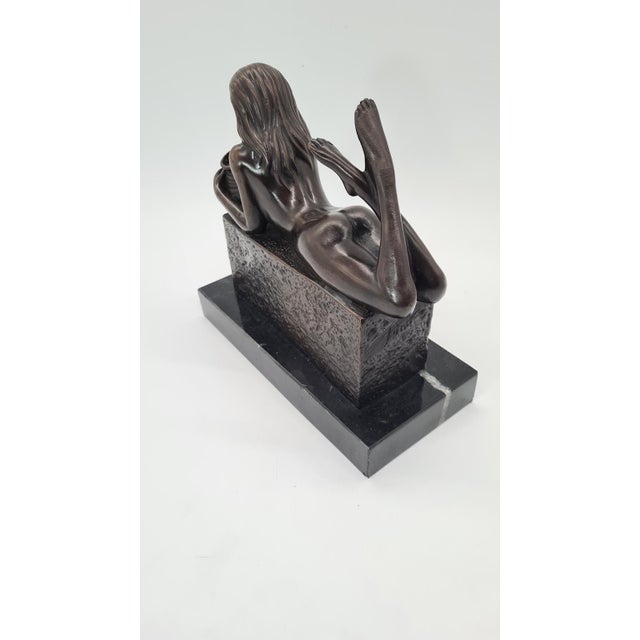 Metal 20th Century Bronze Aquarius Woman Figure from Pino, 1970s For Sale - Image 7 of 13