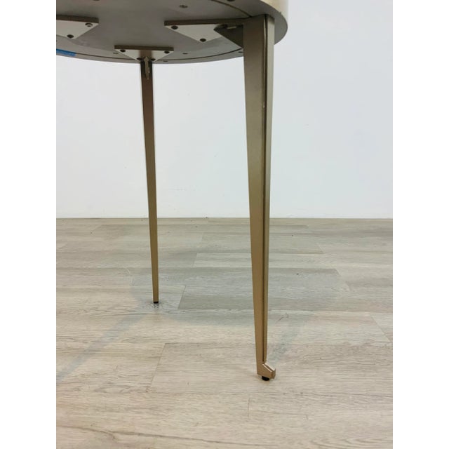 Original Retail $855, stylish Caracole Modern Honey Bunch Side Table, champagne leaf finish, showroom floor sample