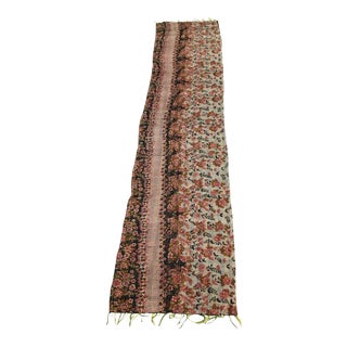 Rug & Relic Rose and Vine Silk Kantha Table Runner For Sale