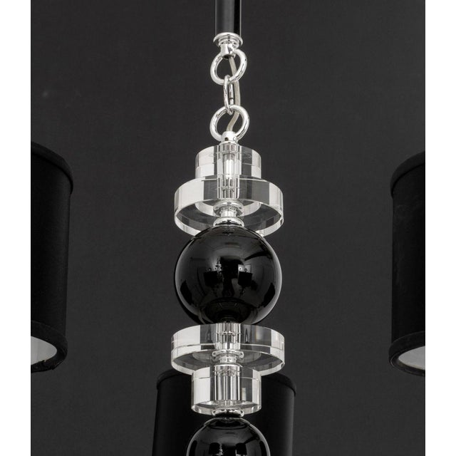 Postmodern Black, Chrome and Acrylic Chandelier For Sale - Image 4 of 9