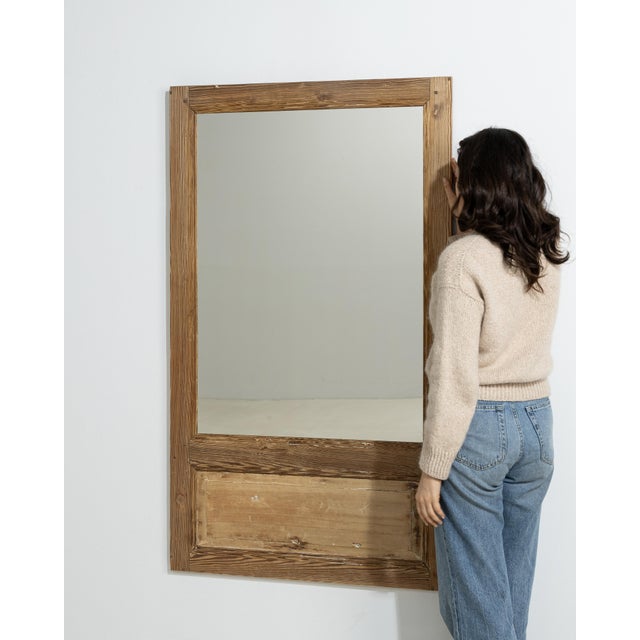 19th Century French Painted Wood Trumeau Wall Mirror France 19th Century For Sale - Image 4 of 8