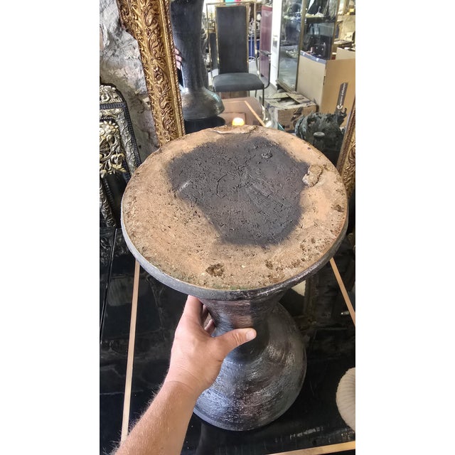 20th Century Candleholder in Brown-Black Glazed Ceramic by Jean Marais, 1950s For Sale - Image 3 of 12