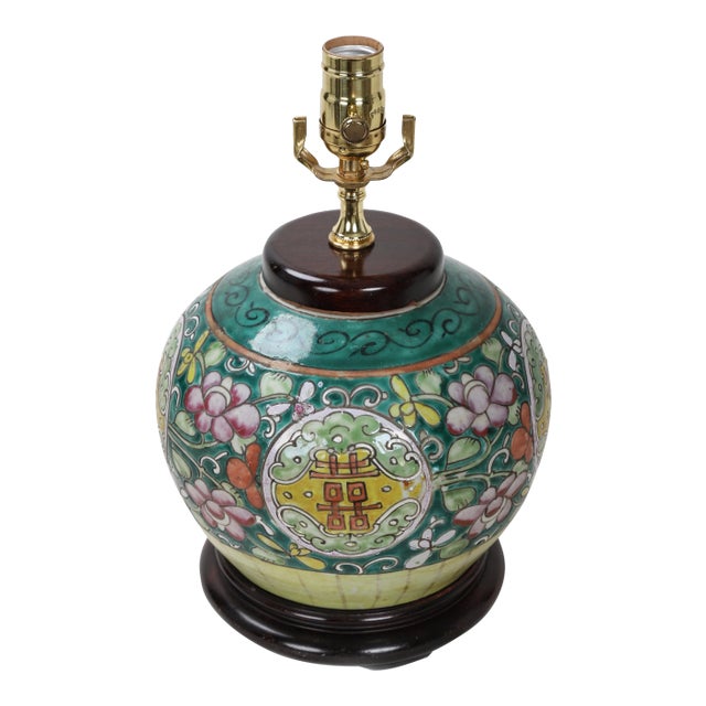 19th Century Antique Asian Porcelain Lamp For Sale