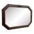 Antique Arts and Crafts Long Octagonal Beveled Oak Mirror. For Sale