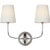 Thomas O'Brien for Visual Comfort Signature Vendome 16" Cordless Double Sconce in Polished Nickel with Linen Shades For Sale In Houston - Image 6 of 11