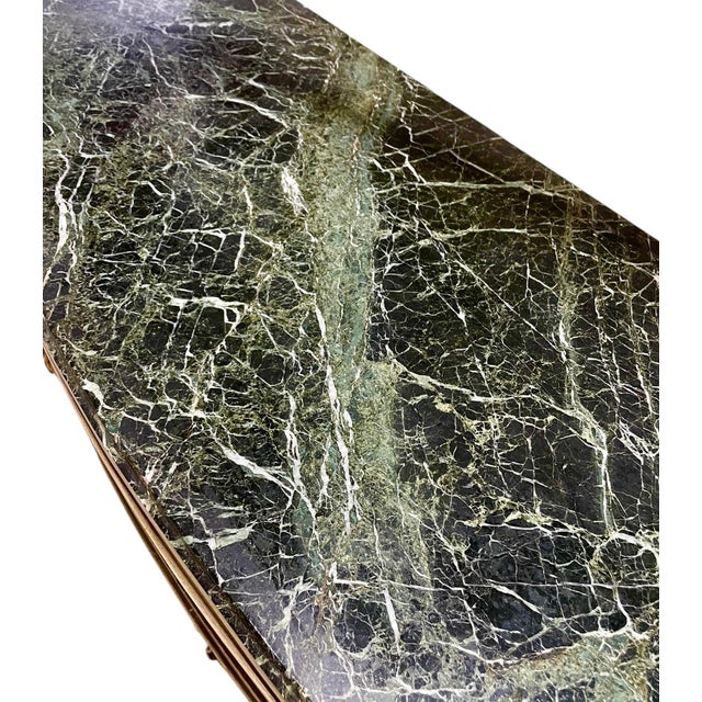 1960s Italian Gilt Console With Carved Details & Dramatic Marble Top For Sale - Image 10 of 12