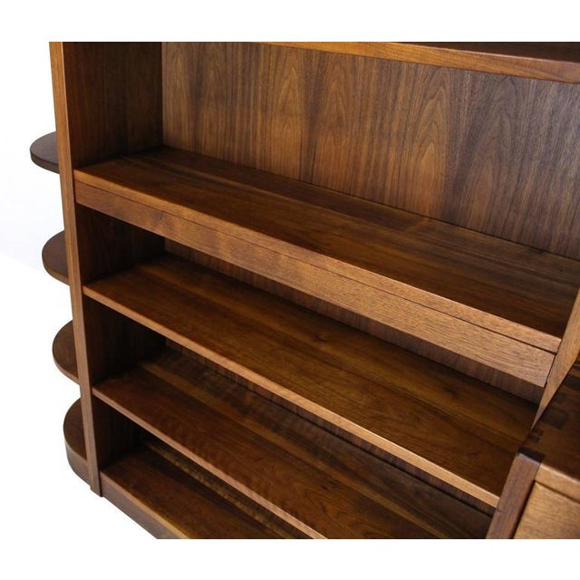 MidCentury Modern Solid Walnut Shelving Wall Unit Bookcase Chairish