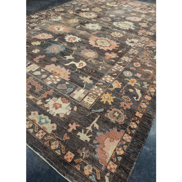 Turkish Turkish Oushak Old Wool Rug 12'3" x 18' #18072 For Sale - Image 3 of 8