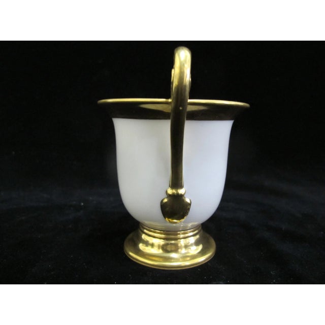 Portraiture KPM Berlin 18thc Hand Painted Angel Pointing Upward Gilt Porcelain Rare Cup For Sale - Image 3 of 8