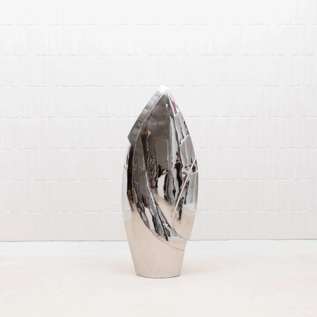 2020s Modern Abstract Sculpture in Polished Steel by Patrick Coard Paris For Sale - Image 5 of 9
