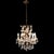 Vintage Crystal, Glass & Ebonized Iron 5-Light Chandelier With Porcelain Flowers For Sale - Image 9 of 11