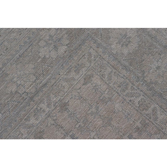 Modern Persian Shiraz Rug With Tribal Design in Light Blue Background and Taupe For Sale - Image 12 of 12