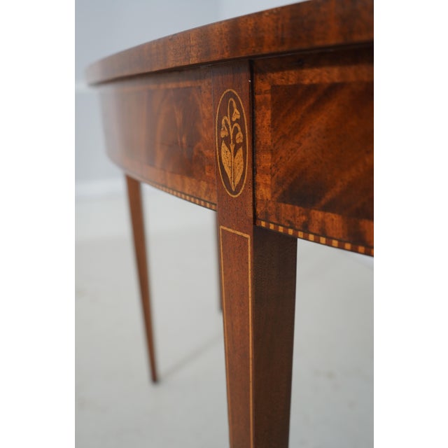 Federal Style Inlaid Mahogany Console Hall Table For Sale - Image 11 of 13