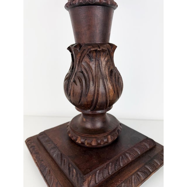 Antique Carved Wood Pedestal, 1890s For Sale - Image 12 of 17