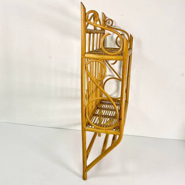 Mid-Century Italian Coastal Bentwood Wall Mounted Shelf After Franco Albini For Sale - Image 10 of 18