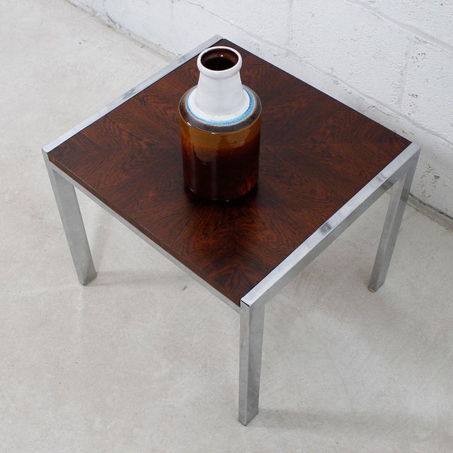 Danish Modern Small Rosewood & Chrome Accent Table Chairish