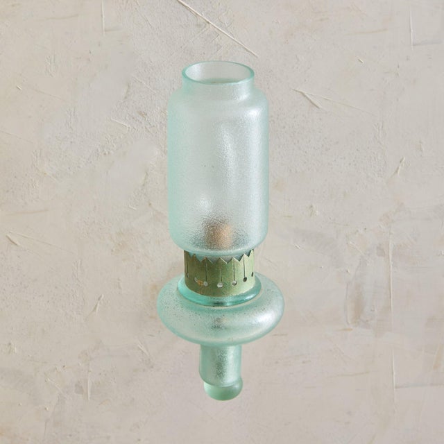 Metal 1940s Italian Corroso Glass Sconce Attributed to Flavio Poli for Seguso No. 02 For Sale - Image 7 of 12