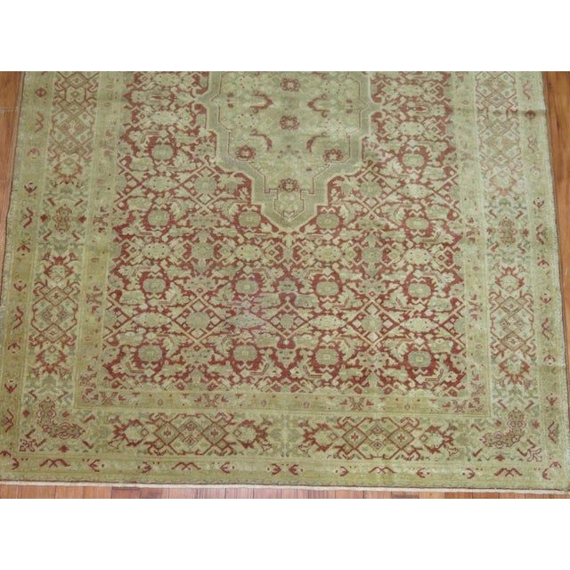 Antique Crimson Red Turkish Sivas Rug - 4'2" x 5'8" For Sale In New York - Image 6 of 7