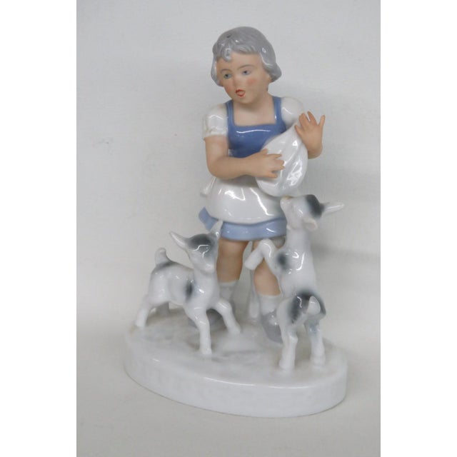 This darling Girl with Goats Figurine is made out of porcelain. This lovely piece was made by Gerold Porzellan in Bavaria,...
