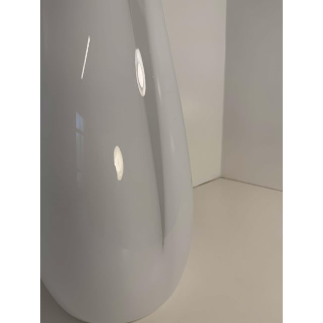 1990s Large White and Clear Murano Glass Vase, Italy, 1990s For Sale - Image 5 of 9