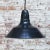 Vintage French Industrial Dark Blue Enamel Pendant Lamp For Sale - Image 4 of 5