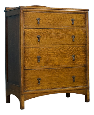 Antique Vintage Edwardian Arts and Crafts Chest of Drawers in Oak, 1900s