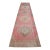 3x12 Vintage Oushak Runner Rug Coral Pink Hallway Runner Authentic Turkish Rug For Sale