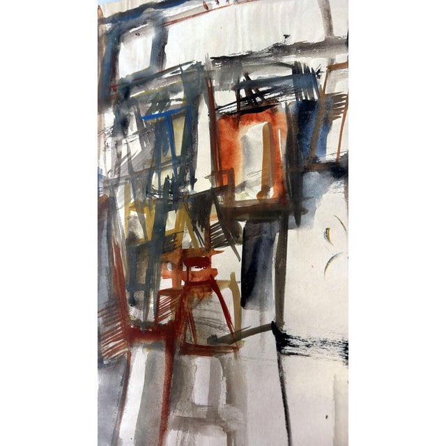 Mid 20th Century Italian Mirror Frame With Abstract Drawing on Textured Paper, Signed and Dated For Sale - Image 13 of 18
